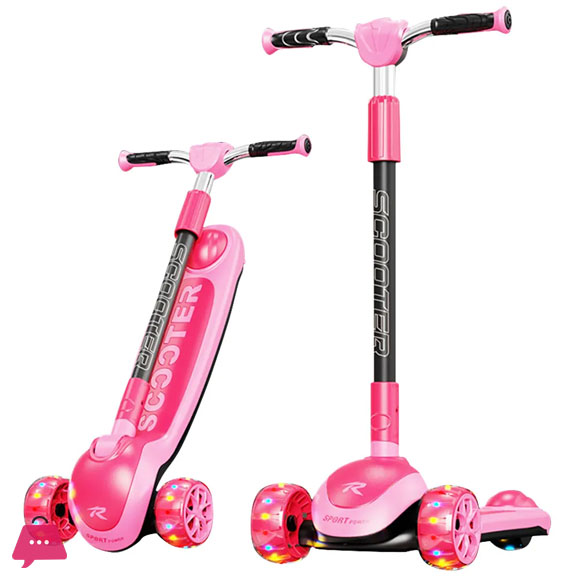 Childrens Scooter Kids 3 Wheels 3-18 Years Toddler Scooty 3 PU LED Wheels