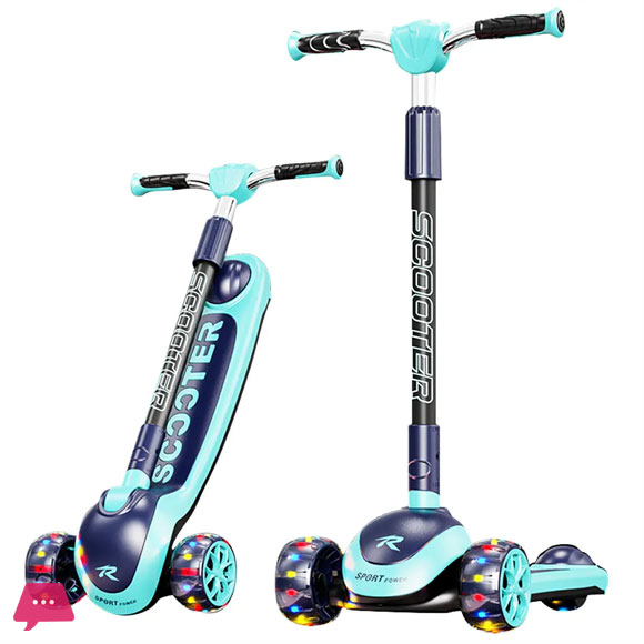 Childrens Scooter Kids 3 Wheels 3-18 Years Toddler Scooty 3 PU LED Wheels