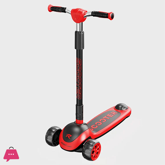 Childrens Scooter Kids 3 Wheels 3-18 Years Toddler Scooty 3 PU LED Wheels