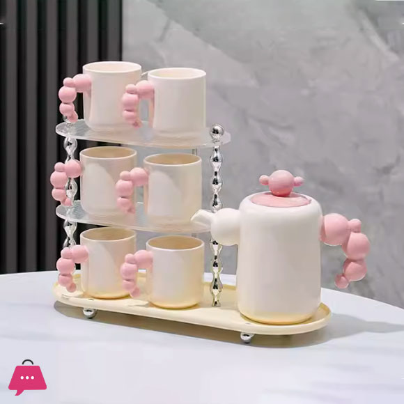 Cream Style Ceramic Tea Set Light Luxury High End Tea Set