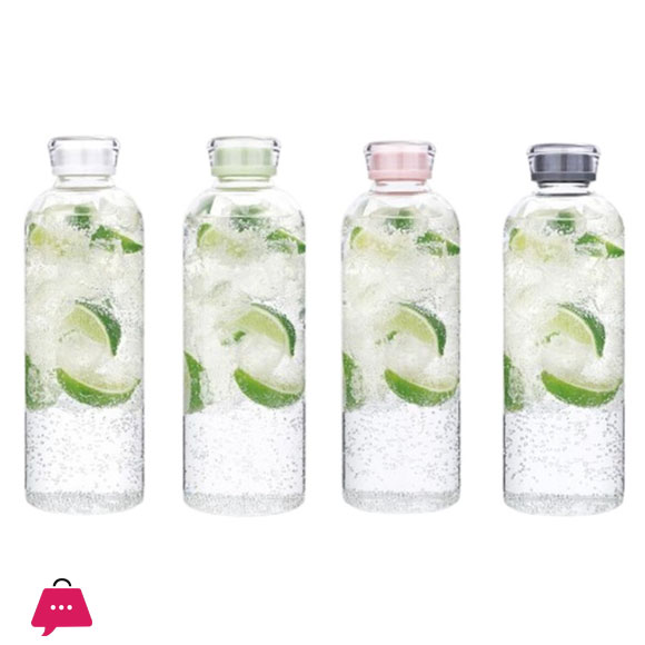 Danny Home Glass Water Bottle with Acrylic lid 1000ml