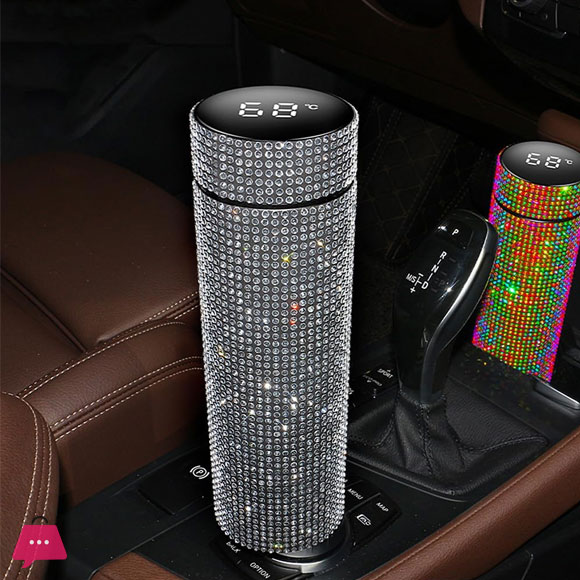DIAMOND DISPLAY TEMPERATURE THERMOS CUP WATER BOTTLE