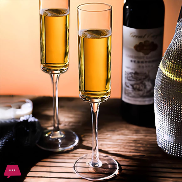 Flute Champagne Glasses Champagne Flute Glass for Home Bar,Wedding,Restaurant 200ml - Set of 6