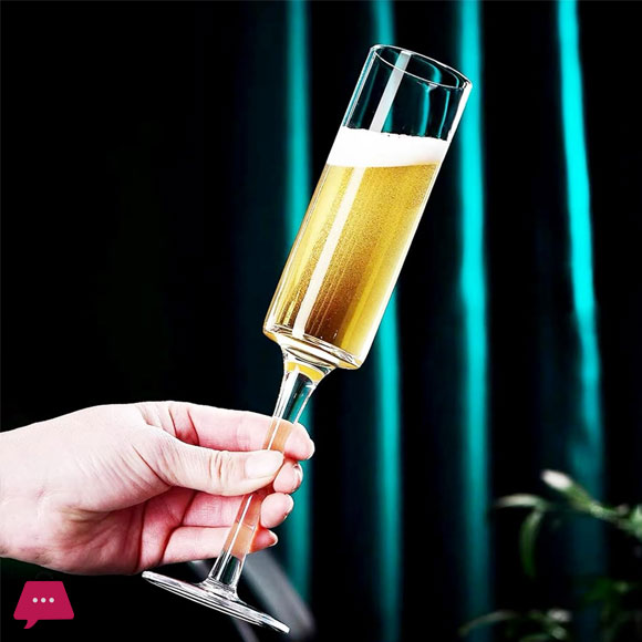 Flute Champagne Glasses Champagne Flute Glass for Home Bar,Wedding,Restaurant 200ml - Set of 6