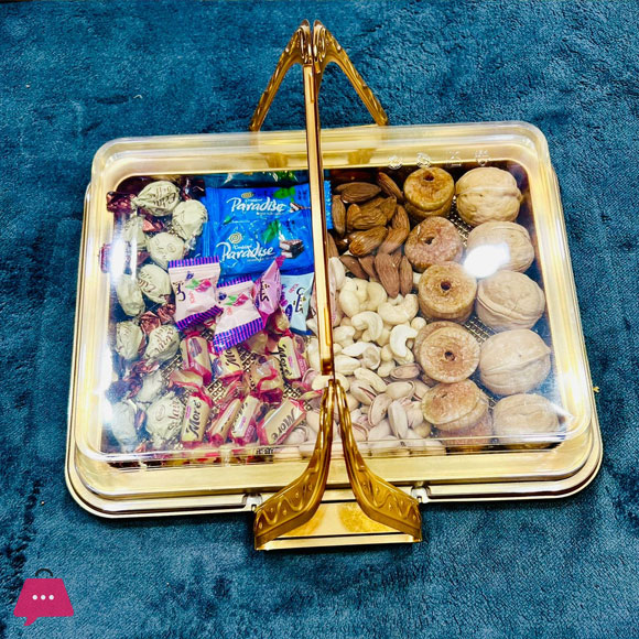 Golden Disc Packing Box Disposable Dried Fruits Gift Pack Tray Box