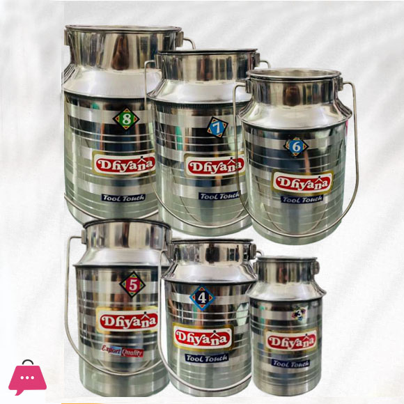 INDIAN CAN STAINLESS STEEL OIL MILK CONTAINERS SIZE 8 LTR