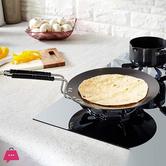Indian Imported Hard Anodized Non Stick Tawa Roti Maker Paratha Pan - 12 inches 4mm