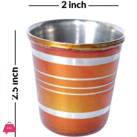 Indian Stainless Steel Glass with Bell for Baby Kids Set of 4, Multicolour - 50ml - Ghanti Kids Glass