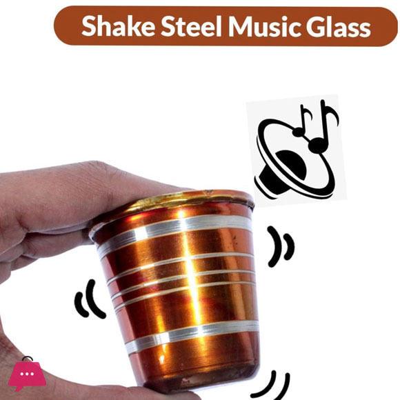 Indian Stainless Steel Glass with Bell for Baby Kids Set of 4, Multicolour - 50ml - Ghanti Kids Glass