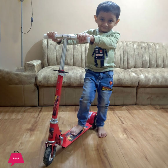 Kids Scooty Cars 3 Wheel Black Rubber Wheel For to 3 to 10 Years Kids