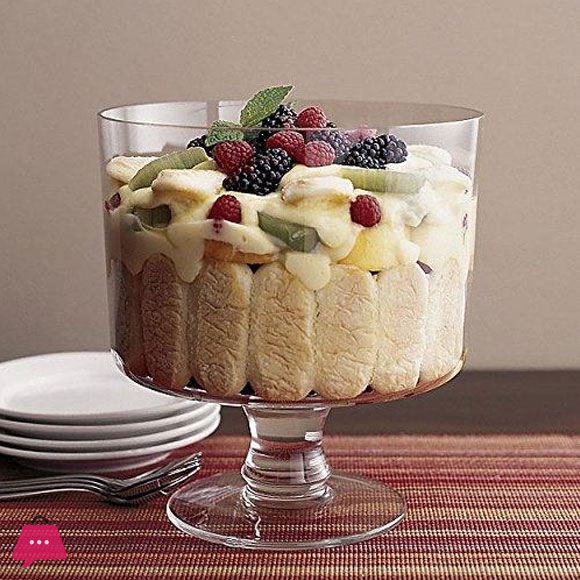 Large Footed Glass Trifle Bowl Serving Bowl 3.5Ltr