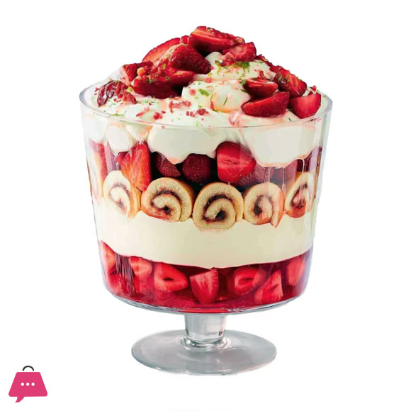 Large Footed Glass Trifle Bowl Serving Bowl 3Ltr