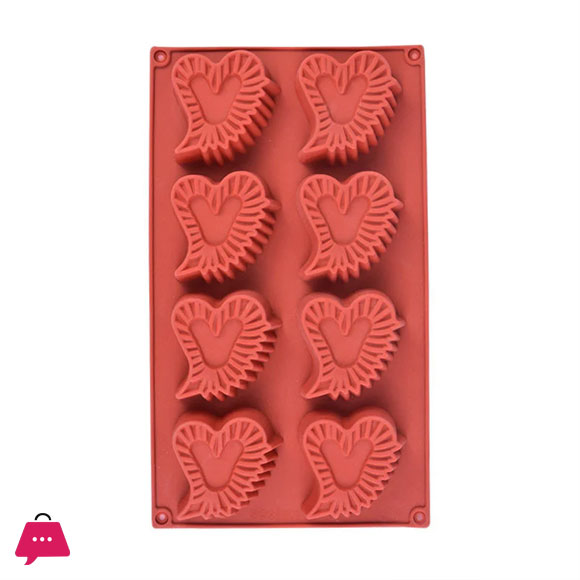 New Style Hearts Silicone Soap & Baking Mold 8 Cavity