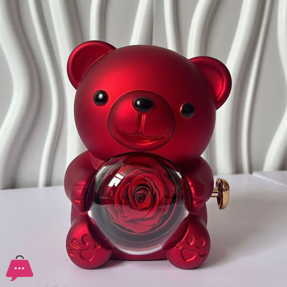 Rose Teddy Beax Valentine Wedding Storage Gift Case Cute Bear Gift Box