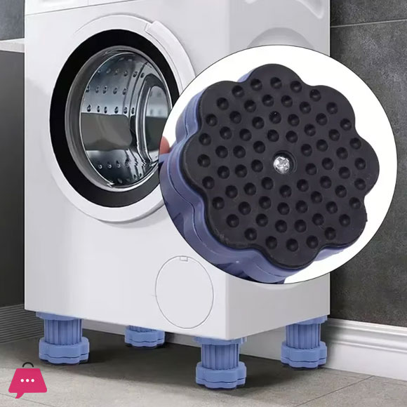 Universal Adjustable Height Washing Machine Foot Pads Anti Vibration Refrigerator Base Fixed Non-Slip Pad Support Stands Pack of 4