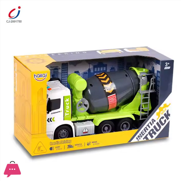 1:16 inertia Construction Truck Friction Toy Vehicle kids Concrete Cement Mixer Truck Toy with Light and Sound