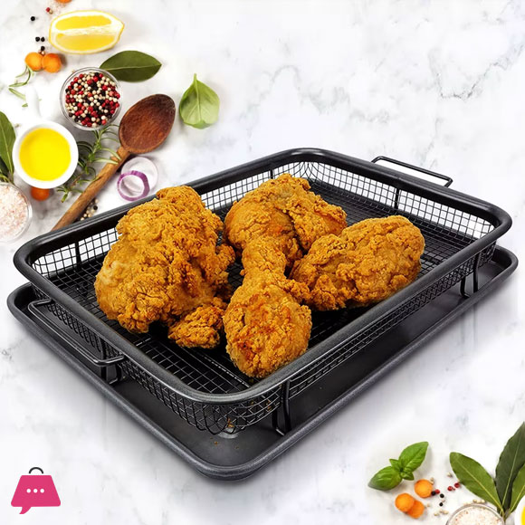 Non-Stick Copper Crisper Tray Cook Crispy Food without Oil or Butter