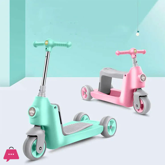3 Wheels Cute Scooter Can Sit and Ride Foldable Children Kick Scooter Adjustable