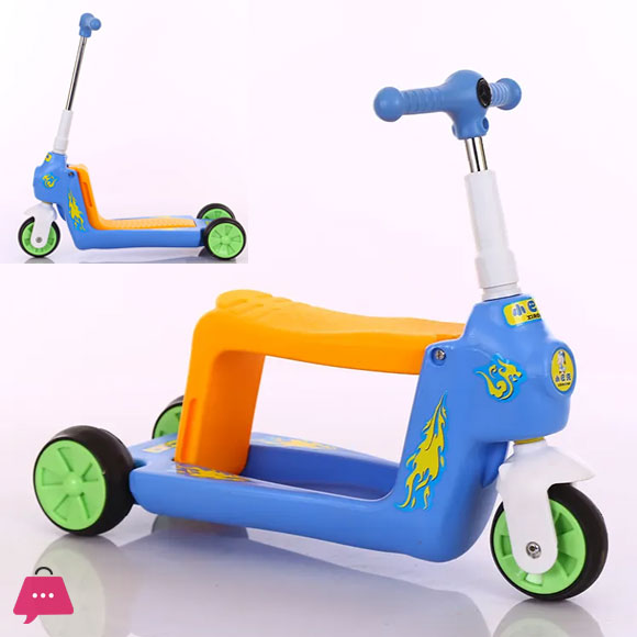 3 Wheels Cute Scooter Can Sit and Ride Foldable Children Kick Scooter Adjustable