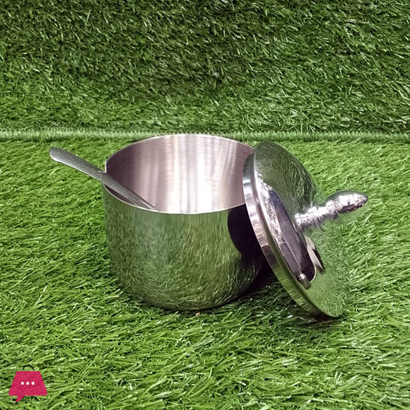 304 Stainless Steel Sugar Pot Round Sugar Jar with Steel Lid