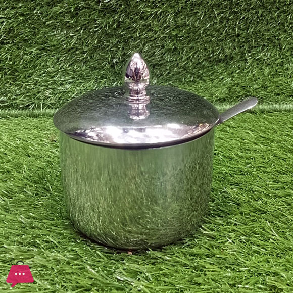 304 Stainless Steel Sugar Pot Round Sugar Jar with Steel Lid