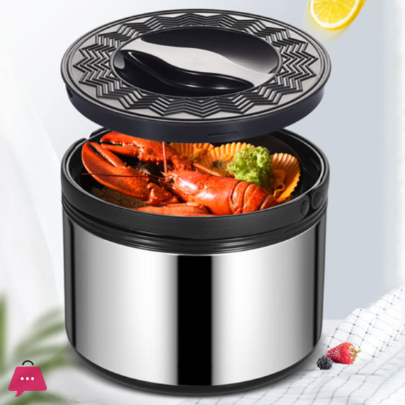 3PCS Stainless Steel HotPot Insulated Casserole Carriers Lunch Box