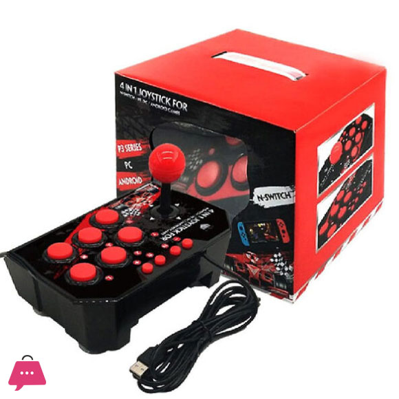 4-In-1 Retro Arcade Station Usb Wired Rocker Fighting Stick Game Joystick Controller For Ps3/switch/pc/android Tv Games