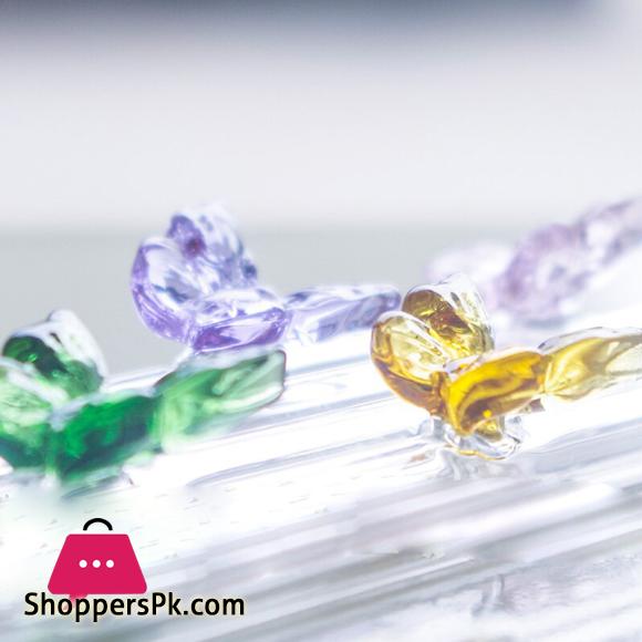 Butterfly Glass Straw 6xGlass Straw+1xBrush - Set of 7