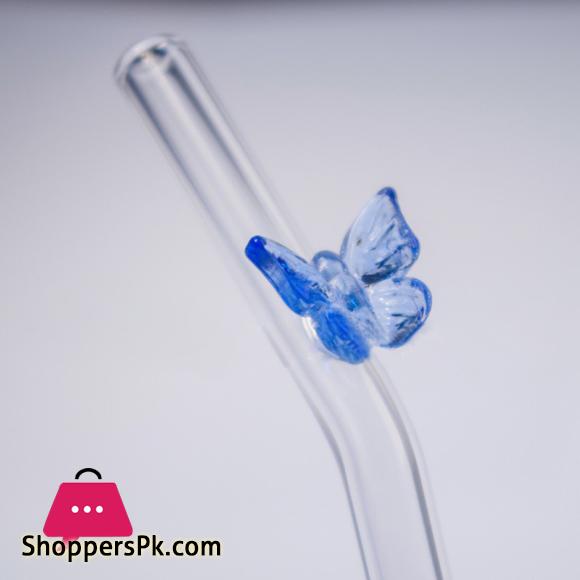 Butterfly Glass Straw 6xGlass Straw+1xBrush - Set of 7