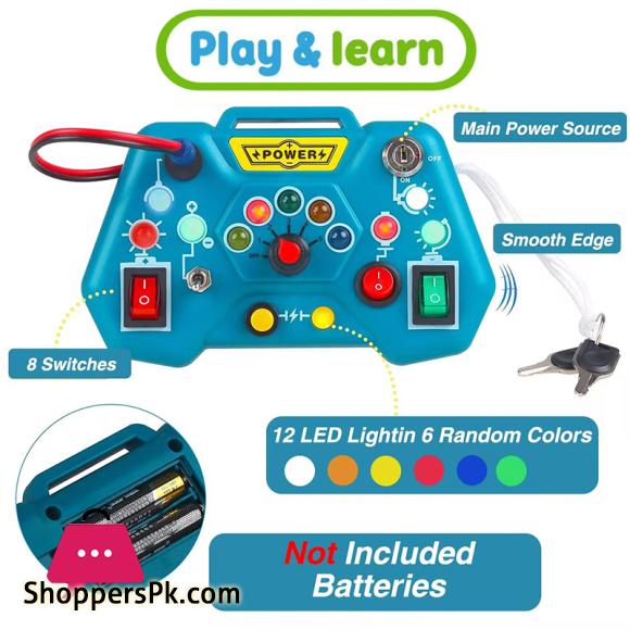 Children Busy Board Sensory Toy With LED Light Switch Control Board Travel Activities Montessori Thinking Game For 2-4 Years Old