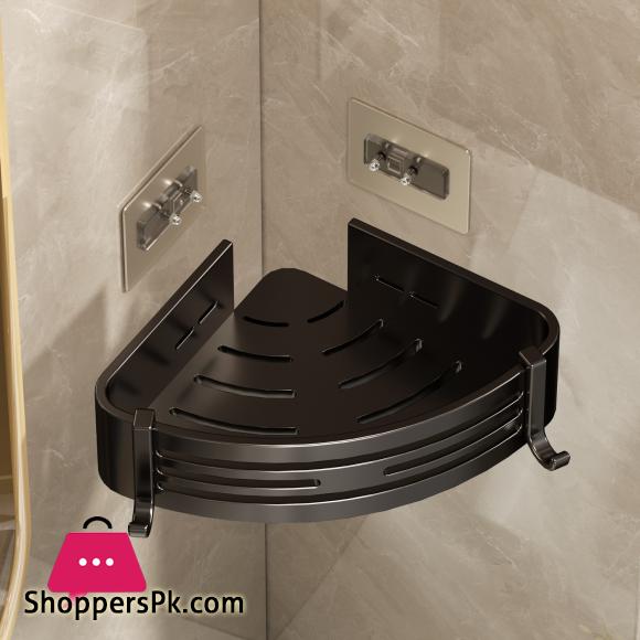 Corner Bathroom Storage Rack Punch-free Wall-mounted Metal