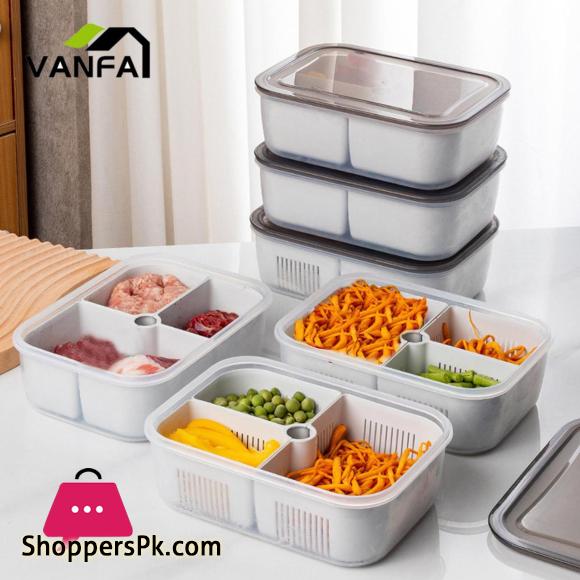 Drain Seal Box Stackable Food Crisper with Lid Multifunctional Refrigerator Organizer Versatile Snack Food Container