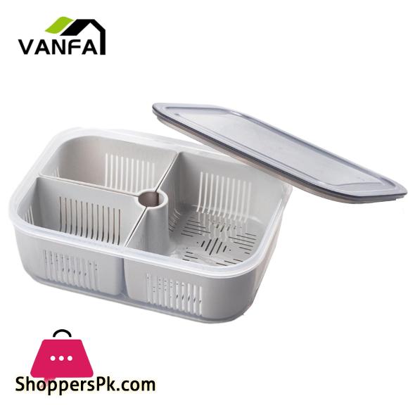 Drain Seal Box Stackable Food Crisper with Lid Multifunctional Refrigerator Organizer Versatile Snack Food Container