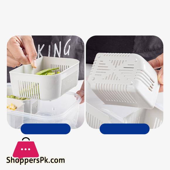 Drain Seal Box Stackable Food Crisper with Lid Multifunctional Refrigerator Organizer Versatile Snack Food Container
