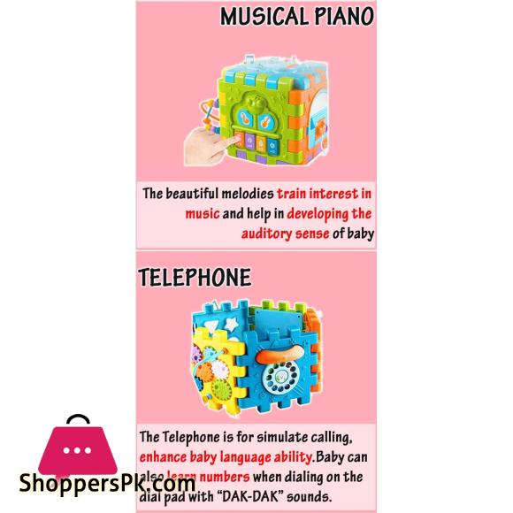HUANGER Multifunctional Children Infant Baby Music Activity House Fancy Activity Cube Early Educational Learning Baby Toys