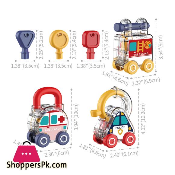 Inertial Scooter Car Montessori Car Lock Key Toy Set Color Matching Fine Motor Skills Development for Kids Educational Learning Toy Montessori Toy Car