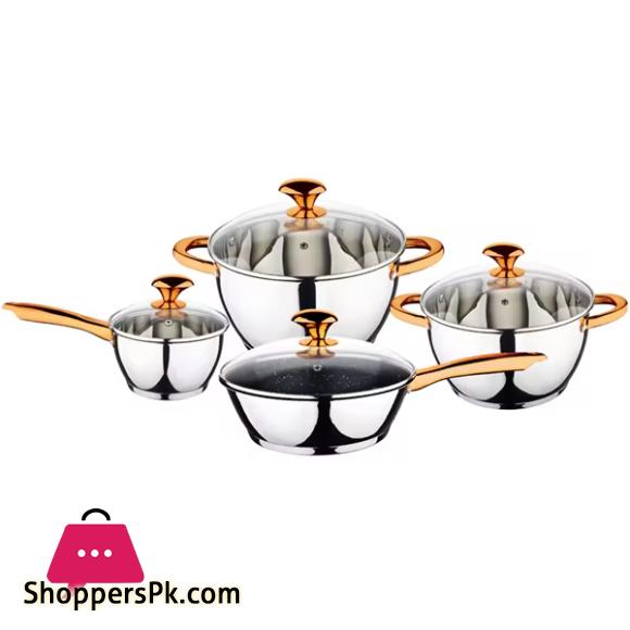 Kaisa Villa Stainless Steel Induction Bottom Cookware 8 Pcs Set