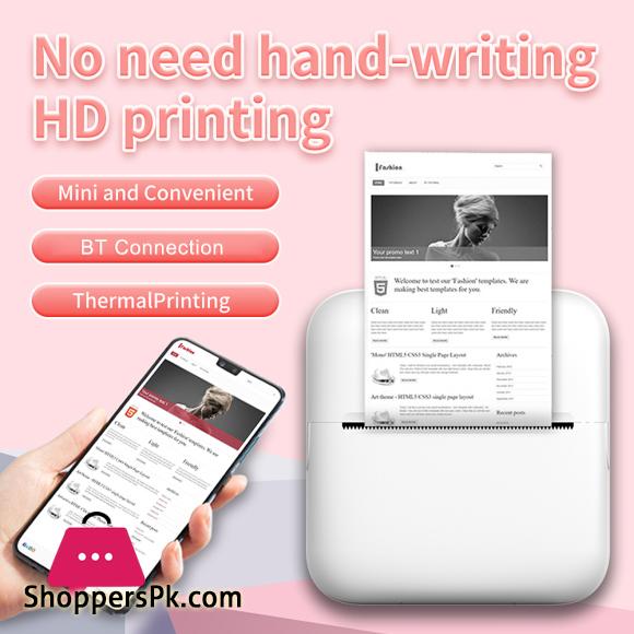 Mini Pocket Printer Portable 58mm Thermal Printer Machine Wireless BT Printer for Picture Label DIY Handcraft List Memo Notes