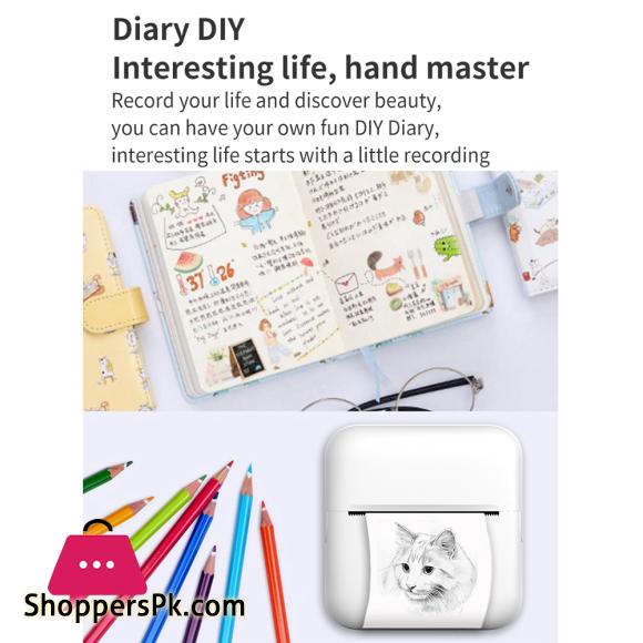 Mini Pocket Printer Portable 58mm Thermal Printer Machine Wireless BT Printer for Picture Label DIY Handcraft List Memo Notes