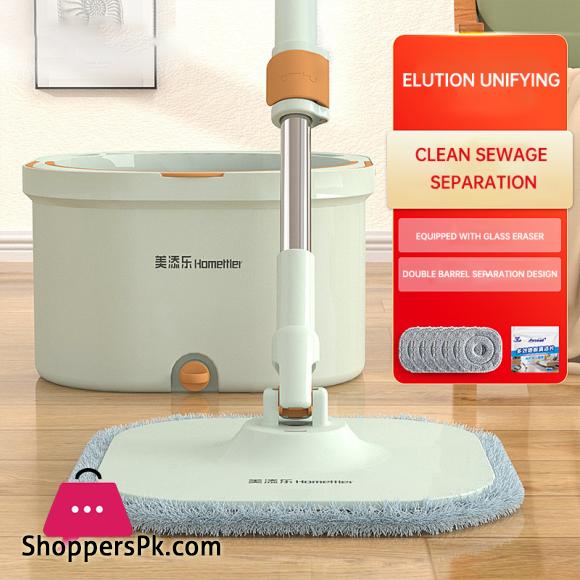 Mop Floor Clean Mop Household Hand-free Rotary Mop Cleaning Hand Pressure Water-absorbing Wet and Dry Dual-Use Flat Top Mop Set