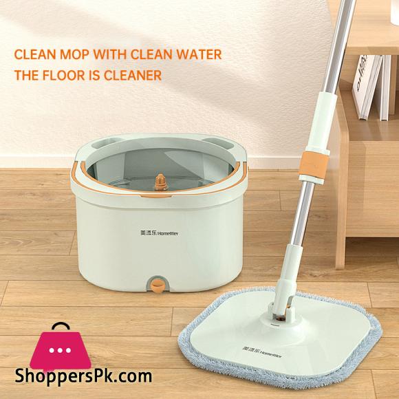 Mop Floor Clean Mop Household Hand-free Rotary Mop Cleaning Hand Pressure Water-absorbing Wet and Dry Dual-Use Flat Top Mop Set