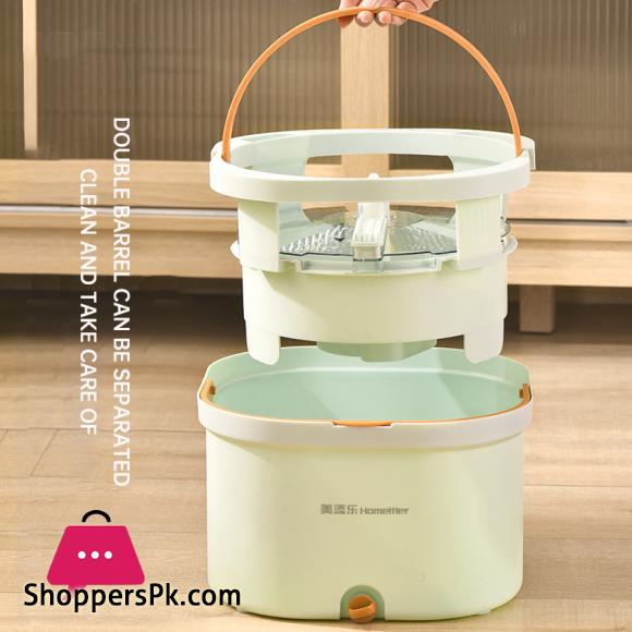 Mop Floor Clean Mop Household Hand-free Rotary Mop Cleaning Hand Pressure Water-absorbing Wet and Dry Dual-Use Flat Top Mop Set
