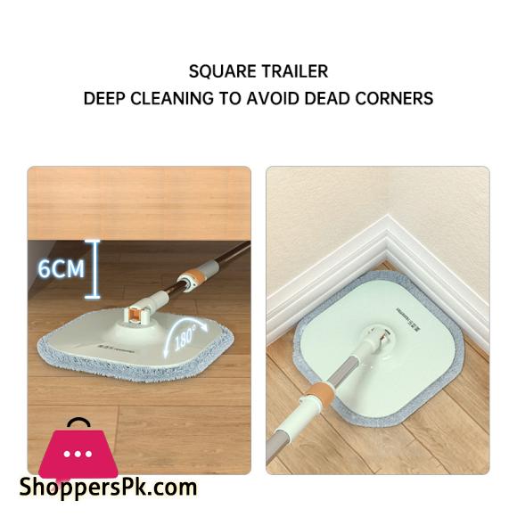 Mop Floor Clean Mop Household Hand-free Rotary Mop Cleaning Hand Pressure Water-absorbing Wet and Dry Dual-Use Flat Top Mop Set