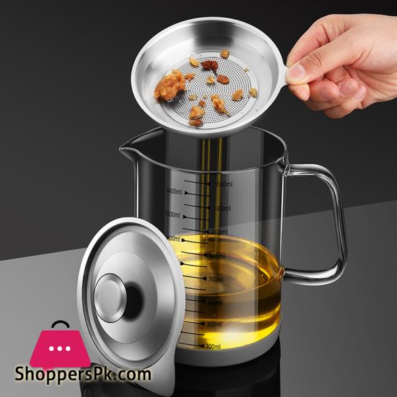 Oil Pot Strainer Container Kitchen Gadget Oil Filter - 1500ML