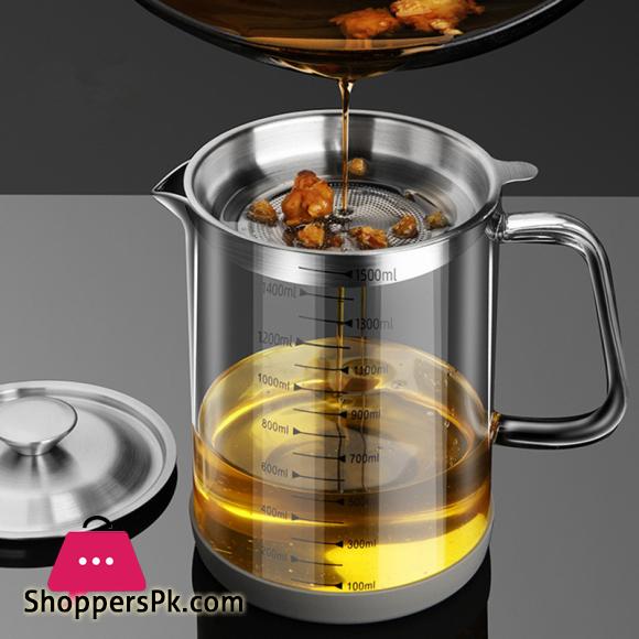 Oil Pot Strainer Container Kitchen Gadget Oil Filter - 1500ML