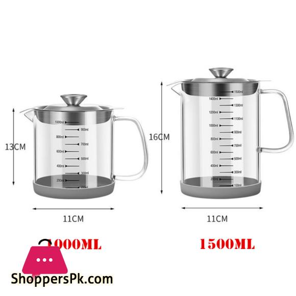 Oil Pot Strainer Container Kitchen Gadget Oil Filter - 1500ML