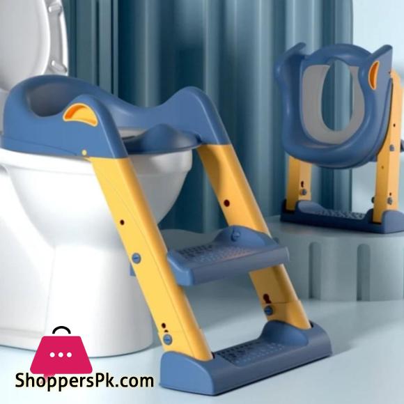 Potty Training Toilet Seat with Step Stool Ladder – Blue & Yellow