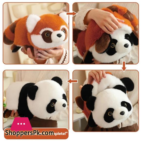Reversible Flip Panda Flip Raccoon Toy Transform Panda Soft Pillow Children Gifts