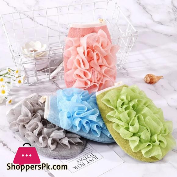 Scrub Gloves 2 in 1 Exfoliating Back Scrub Dead Skin Facial Massage Gloves Durable Multi-Color Deep Cleaning Towel for Shower