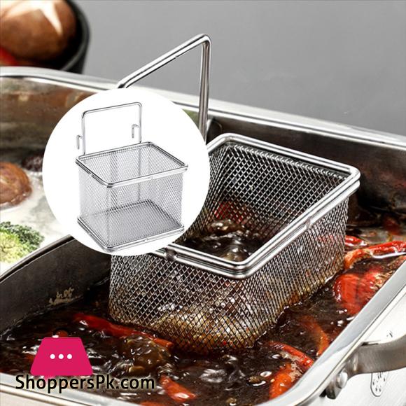 Stainless Steel Colander With Hook Noodle Drainer Filter Mesh Sieve Strainer Spoon For French Fries Pasta